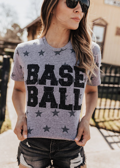Baseball Star Grey Tee