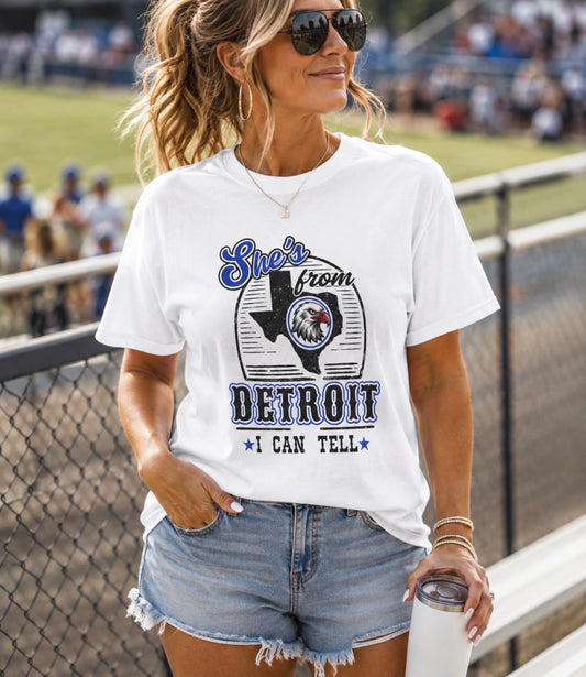 She's From Detroit I Can Tell Tee | Comfort Colors Game Day Shirt