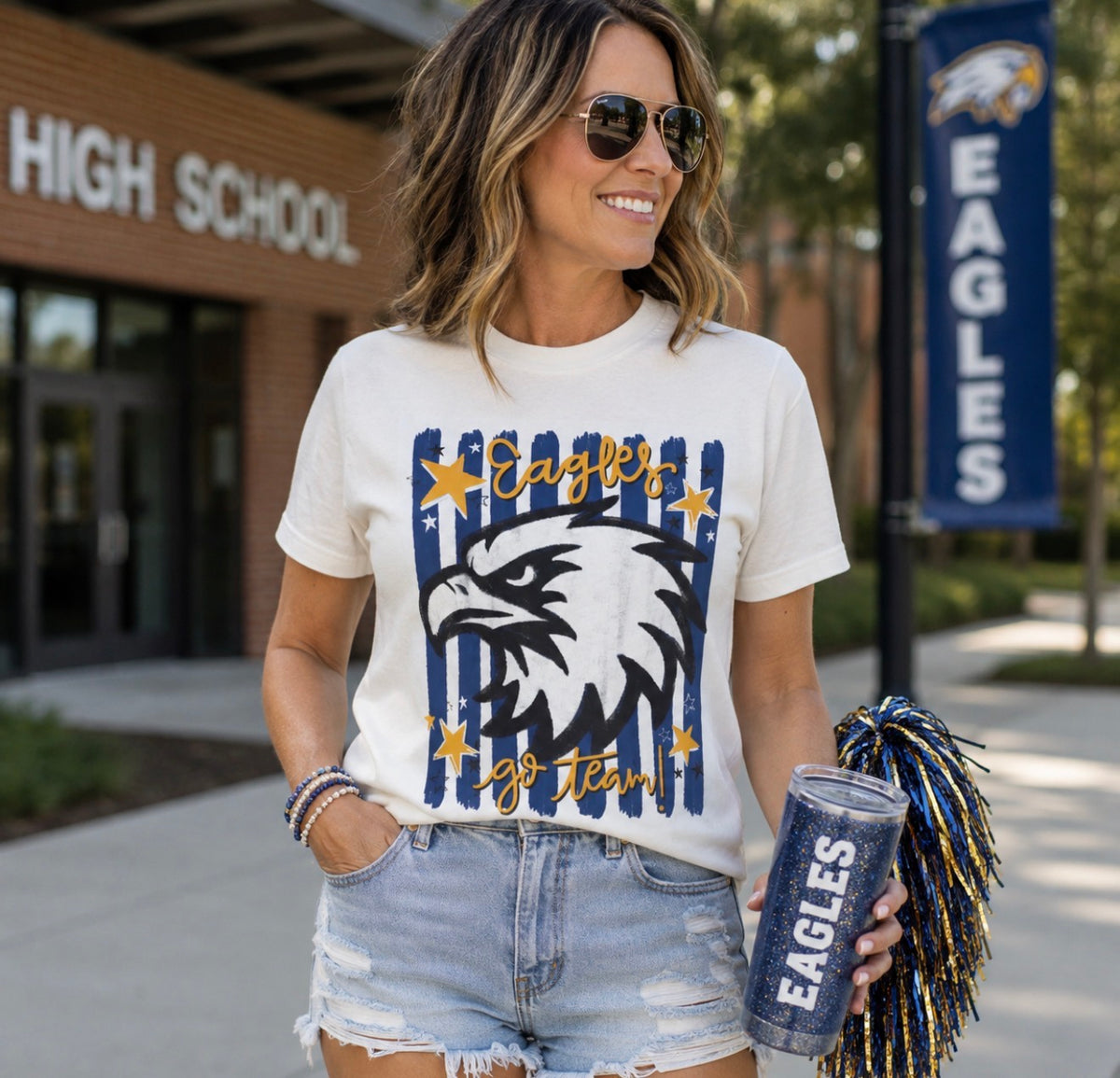 Eagles School Spirit T-Shirt | Comfort Colors Game Day Tee