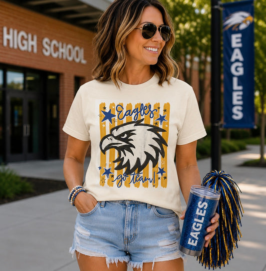 Go Team School Spirit T-Shirt | Comfort Colors Eagles Fan Tee