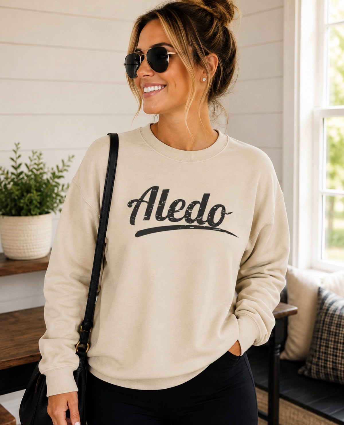 Aledo Crewneck Sweatshirt — Classic Script Town Pride Pullover