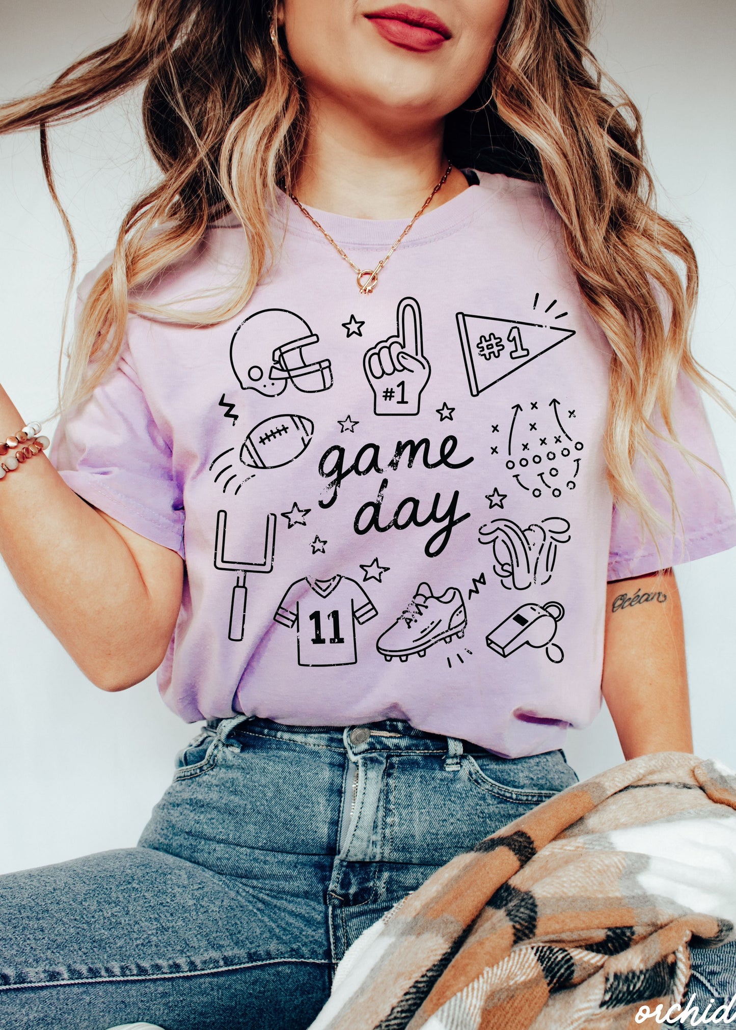Football Game Day Doodle Tee *16 Colors (S-3X)
