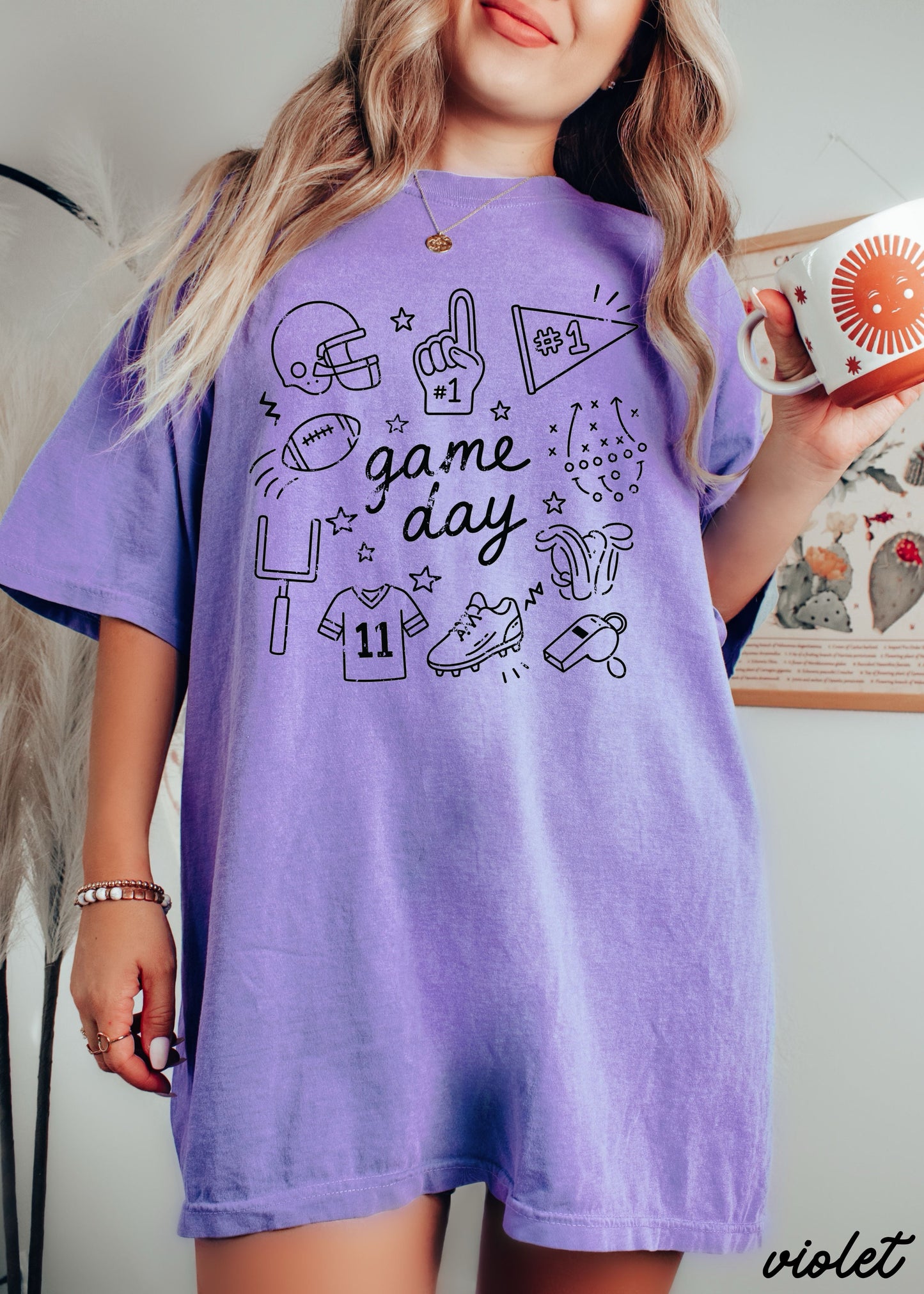 Football Game Day Doodle Tee *16 Colors (S-3X)