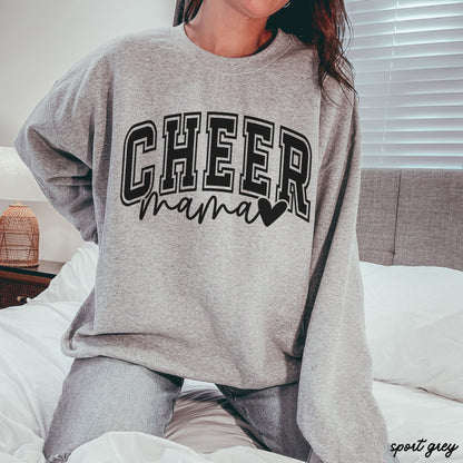 Cheer Mama Heart Sweatshirt *6 Colors (S-3X)
