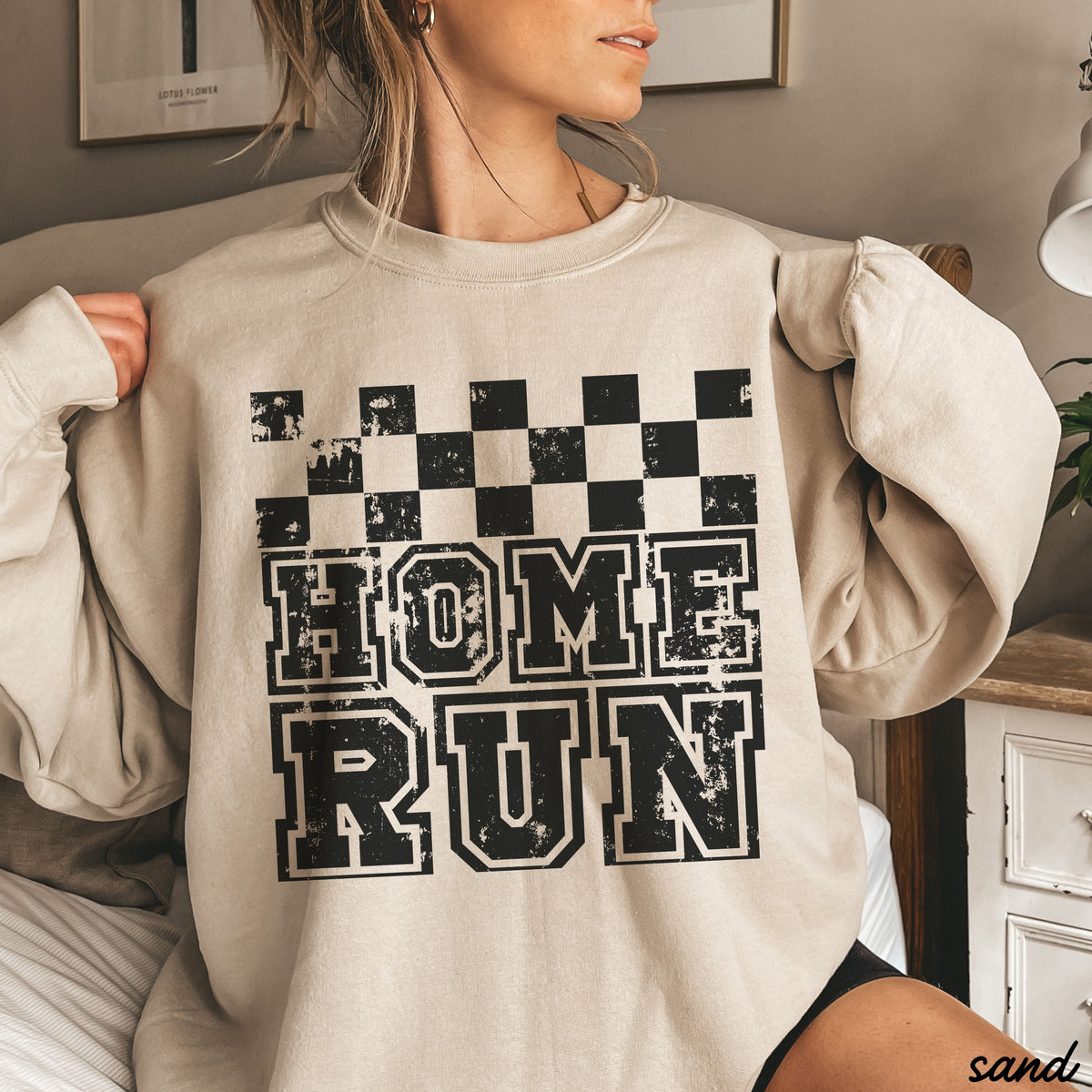 Pre-Order: Home Run Checkered Sweatshirt