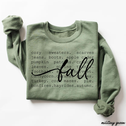 Fall Words Sweatshirt *5 Colors (S-3X)