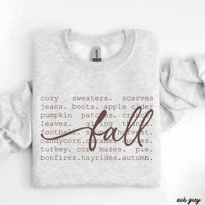 Fall Words Sweatshirt *5 Colors (S-3X)