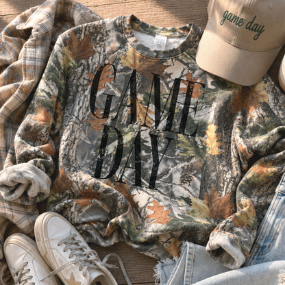 Camo Game Day Varsity Sweatshirt *CAMO (S-3X)
